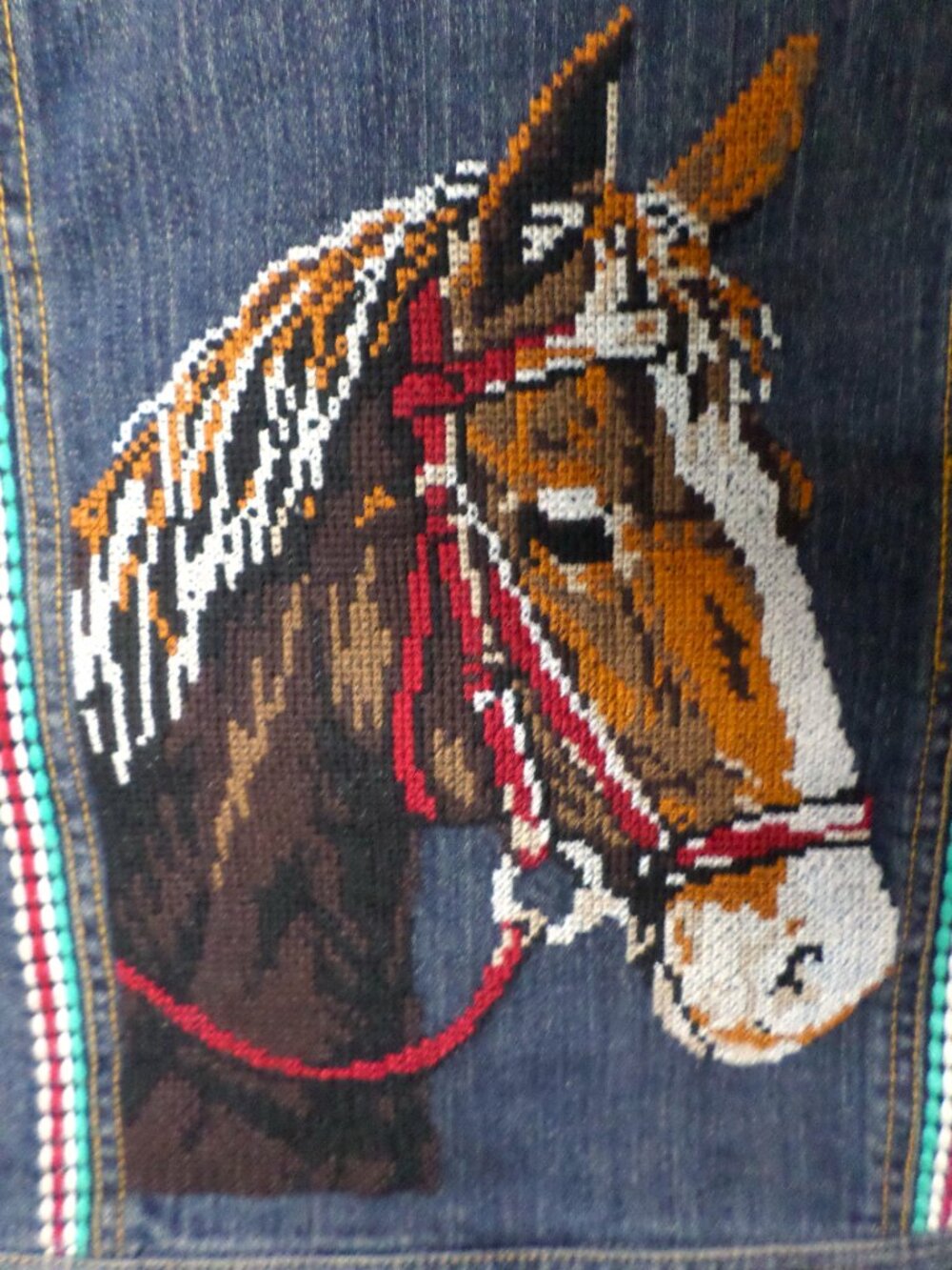 Double D Ranch Shadowflax Trucker Denim Jean Jacket Embroidered - Vintage Style - Picture 9 of 11